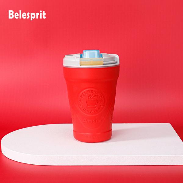Quality Customized Silicone Coffee Mug Travel Use With Handle And Lock for sale