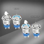 22mm LED Illuminated Self Return Latching Metal Push Button Switch With