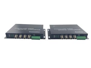AHD CVI TVI Fiber optical converter, 4-CH 1080P HD Video Optical with reverse RS485 data For CCTV PTZ Camera
