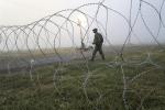 Roll Type Razor Barbed Wire Fence Fixed With Clips Single Or Cross Coil