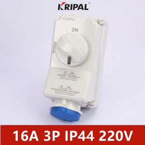 IP44 3P 16A 220V Industrial Mechanical Interlock Switch Socket 6H