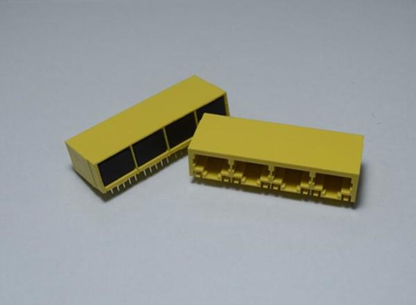 Quality Yellow Color RJ45 Multiple Port Connectors , POE RJ45 Ethernet Jack With Transformer for sale