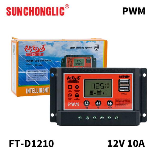 LCD Display 10amp Manual PWM Solar Charge Controller 24 Volt Charge Controller