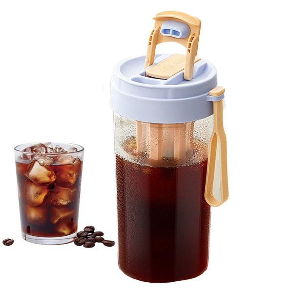 Quality 16oz / 480ml 2 In One Lid Options Cold Brew Coffee Maker With Mesh Filter for sale