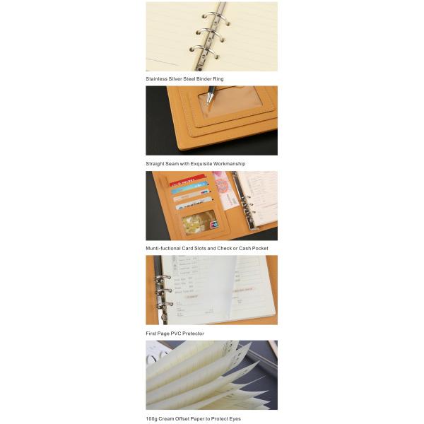 A6 Felt Binder Cover,Refillable 6 Round Ring Binder Cover Spiral Notebook Binder Personal Organizer