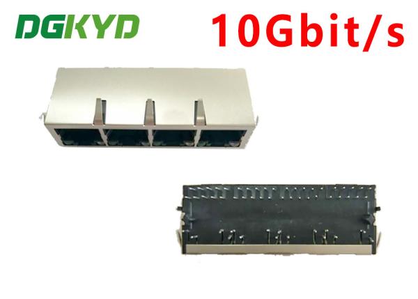 10G RJ45 Multiple Port Connectors , Ethernet Shielded Rj45 Connector Modular