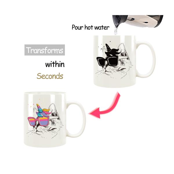 Hot Water Color Changing Fashion Coffee Cups Heat Color Changing Magic Mug