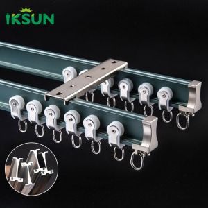 China Curved Ceiling Sliding Aluminum Curtain Track Bendable Recessed Curtain Rail wholesale