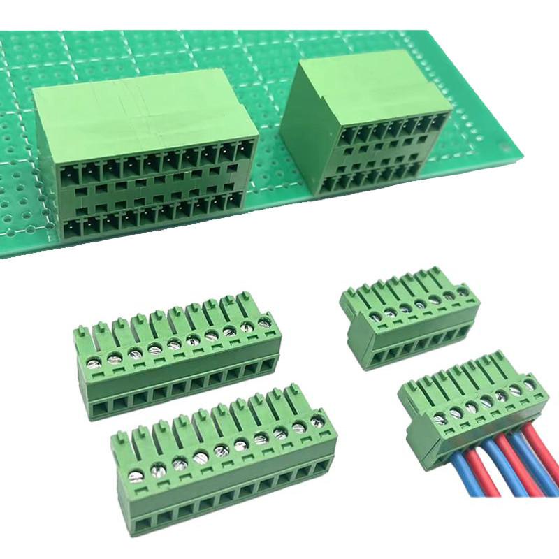 3.81mm Pitch Dual Row PCB Connectors Pluggable Screw Terminal Blocks Plug +