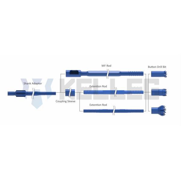 45mm R28 / R32 Tungsten Carbide Thread Button Bits for Mining Rock Drilling Tools