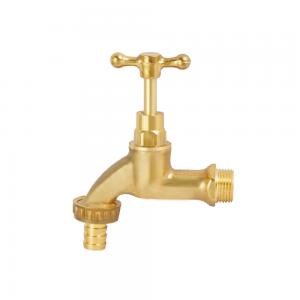 China Sand Blasting Brass Hose Bibbs Brass Outside Faucet For Piping Water System wholesale
