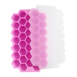 China Food Grade Ice Cube Silicone Molds Trays BPA Free Honeycomb Shape 37 Cell wholesale