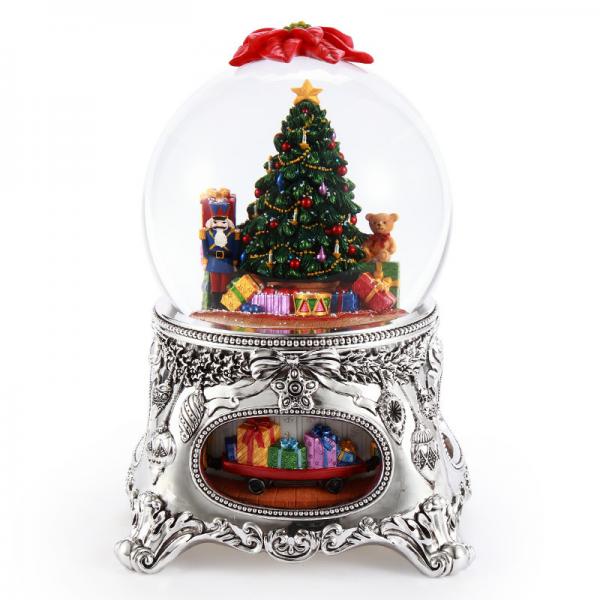 Quality Plating finished Christmas Tree LED Resin Music Snow Globe for sale