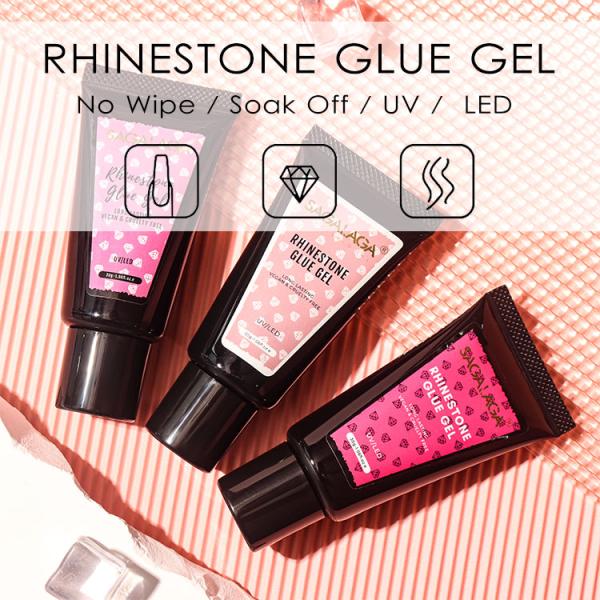 30g Tube Package Private Label Strong Adhesive Nail Rhinestone Glue Gel Polish for Nail Salon DIY Nail Art