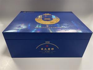 China Blue MDF Paper Gift Box Magnetic Box Packaging For Cosmetics on sale