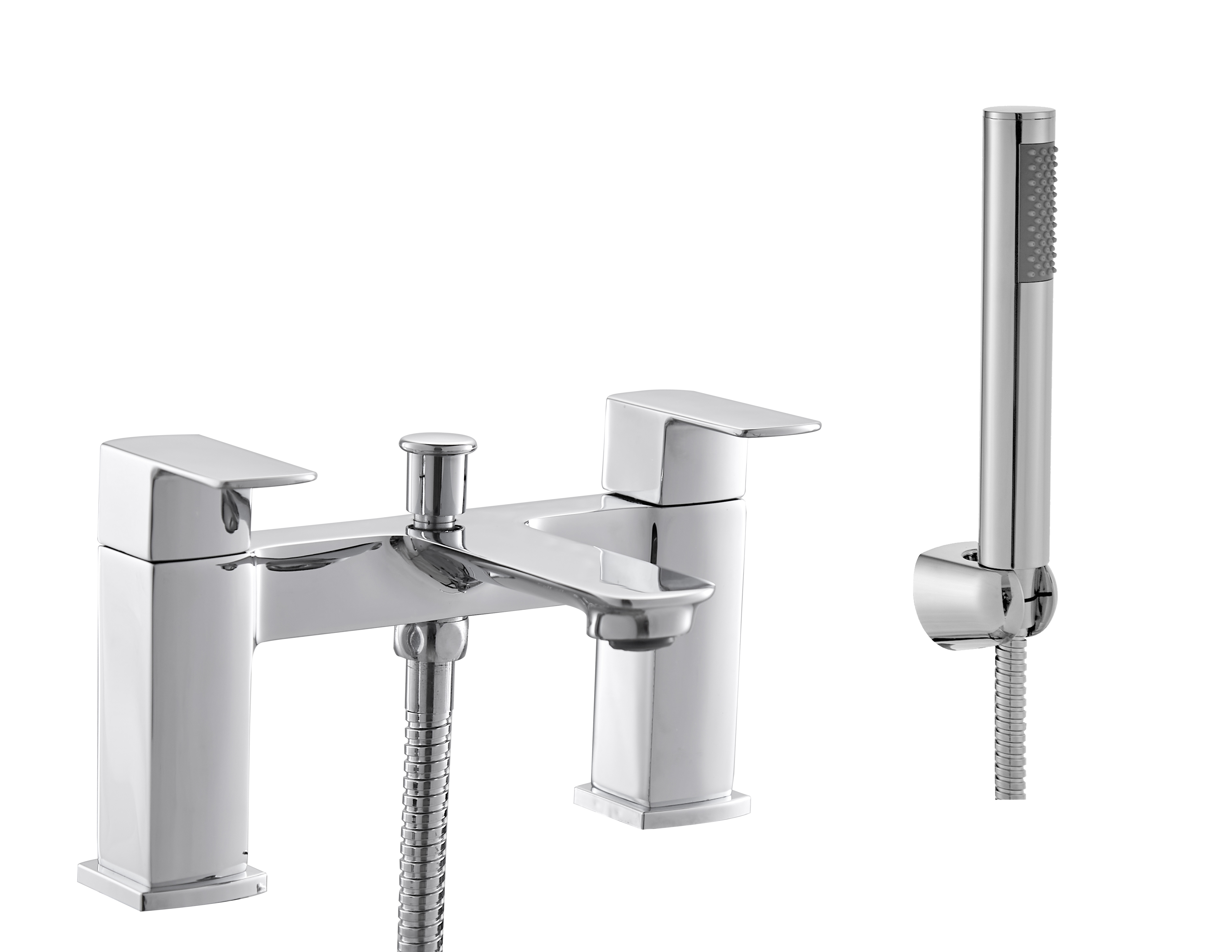 Quality Luxurious Bath Shower Mixer Tap Chrome Finish With Two Handles for sale