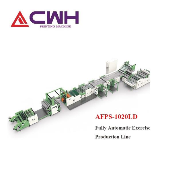 Quality CE Book Production Line For Staple Binding Exercise Book Flexo Print 1 / 2 / 3 / 4  Colors for sale