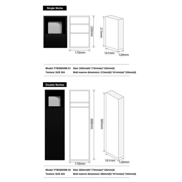 600*1200mm Floor Specification Niche Toilet for Lobby and Modern Bathroom Renovation