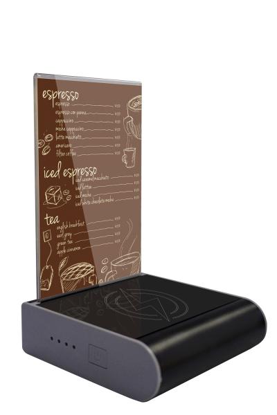 Quality Trangle Shape Top Table Smartphone Charging Station Menu Power Bank With Acrylic Sheet for sale