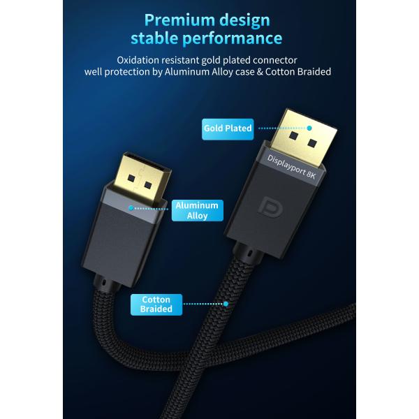 DP To DP 8K Displayport Cable