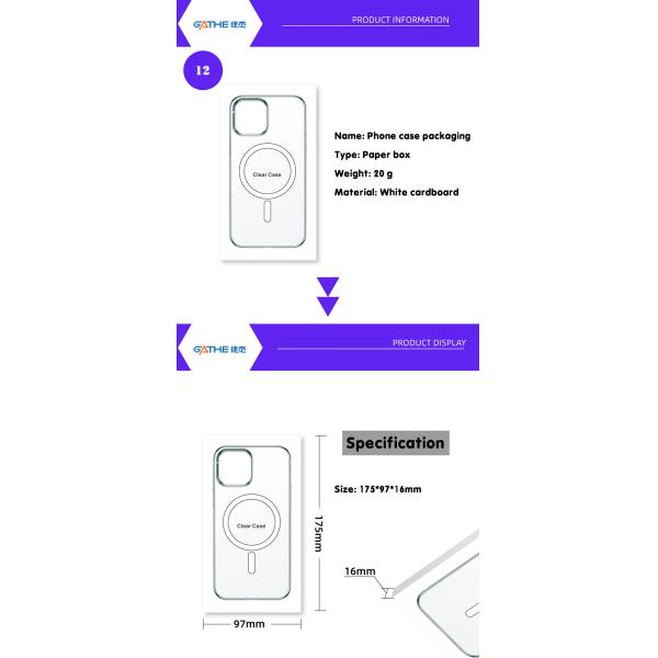 Recyclable Electronic Cardboard Box Phone Cases Packaging With Blister Insert
