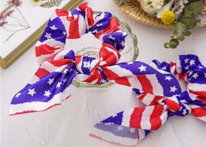 China USA national Flag printed large scrunchies Europe American lady hair ribbons accessories wholesale OEM picture wholesale