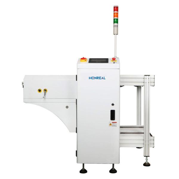 Quality Smt line PLC control automatic NG OK PCB magazine unloader machine PCB thickness Min0.6mm Air pressure	4-6 bar for sale