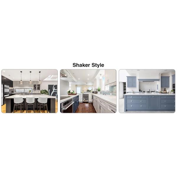 UV High Gloss Lacquer Cabinets PVC Finish Solid Wood Kitchen Cupboards
