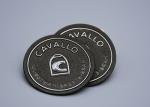 Microfiber Material Embossed Patches With Custom Silver Logo