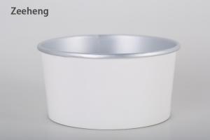 China Round Shape White Kraft Paper Aluminium Foil Inside PE Coated Bowl Food Packaging wholesale