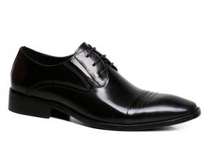 China Round Toe Mens Black Dress Shoes , Fashion Designer Footwear For Men wholesale