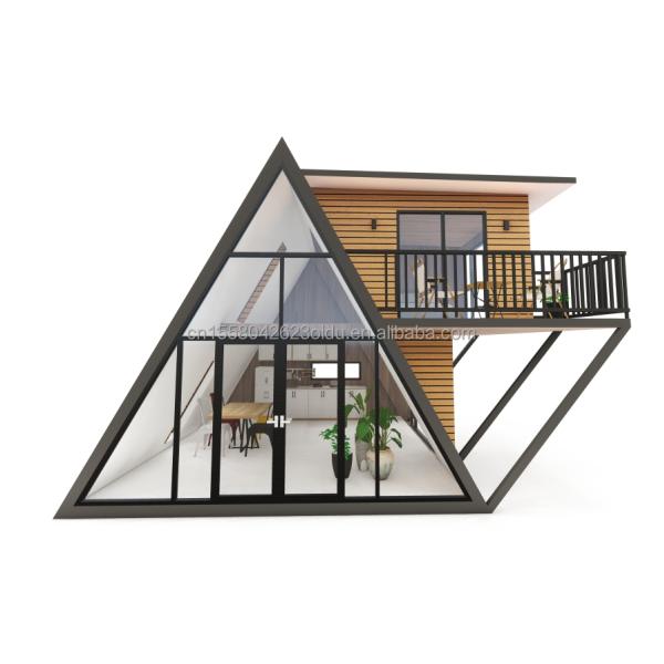 Triangle Shape Container House Wooden Houses Prefab Home with Wall 50/75/100mm Wave Sandwich Panel