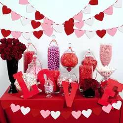 Valentine's Heart Garland Banner String For Anniversary Wedding Birthd Party