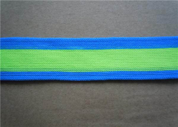 Blue Plain Woven Jacquard Ribbon Elastic , Decorative Trim Ribbon