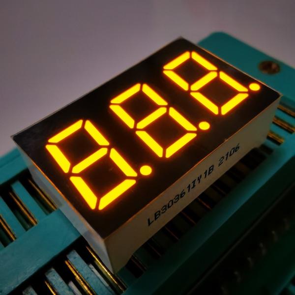 Super Bright Amber LED Display 7 Segment 3 Digit 9.2mm Common Cathode for Panel
