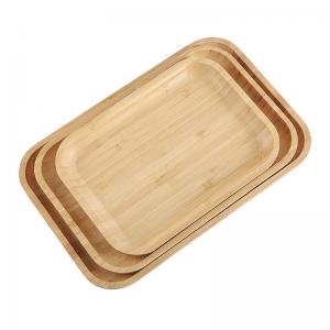 China Wooden 1.9cm Small Bamboo Tray Snack Nut Cheese Serving Plate wholesale