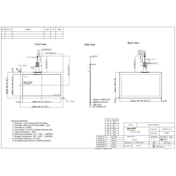OEM ODM 8 Inch Industrial Glass Touch Panel GT928 Controller
