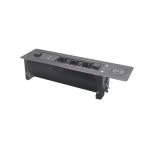 Built in wireless charger motorized rotate table socket with EU power plug