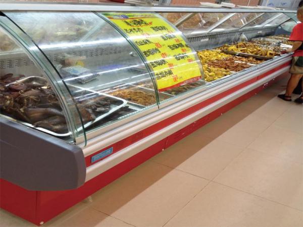Commercial Fresh Food Deli Display Refrigerator Open Front For Restaurant