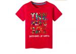 Digital Printing Casual T - Shirts Fabric Cotton Reinforcement Round Neck