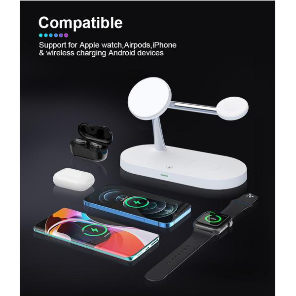 Wireless Charger for Magsafe iPhone - 5 in 1 Charging Station for Multiple Devices Apple iPhone 17 16e 16 15 14 13 12 Pro Max Apple Watch Airpods