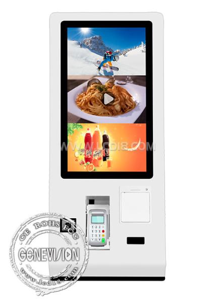 Quality Hotel 24 Inch Vertical Desktop Printer QR Code Scanner Card Dispenser Self Service Check In Kiosk for sale