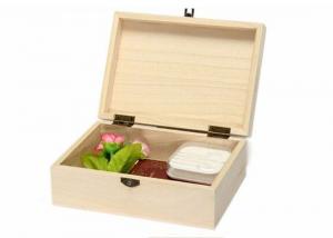 China Hinged Lid Handmade Wooden Boxes For Gift Packaging , Small Natural Color Wooden Box With Lock wholesale