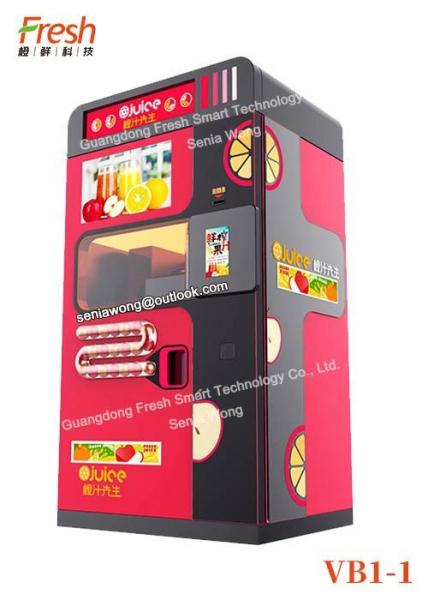 Quality New blend juice Fresh Orange Juice Squeezing Automatic Beverage Vending Machine with large window cleaning systems for sale