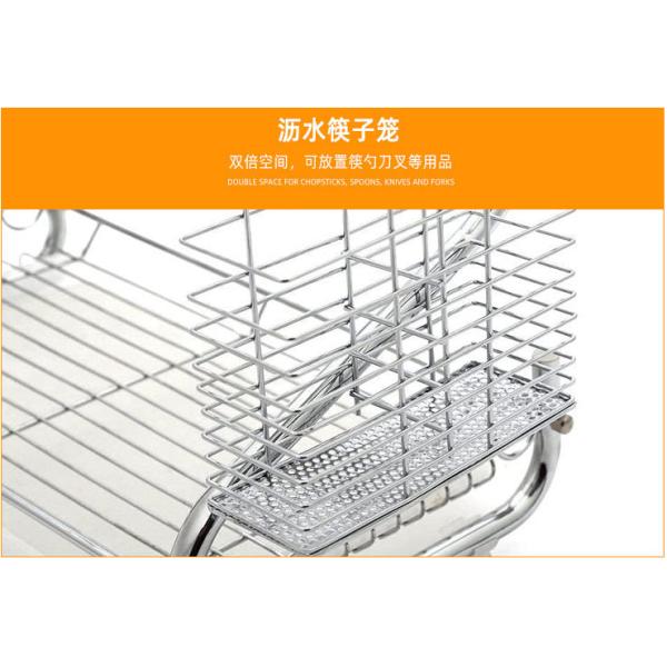 SS H39.5cm 2 Tier Kitchen Storage Rack , 1.28KG Two Tier Shelf Organizer