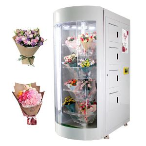 China 360 Rotation Segregation Flowers Bouquet Vending Machine With Transparent Shelf wholesale