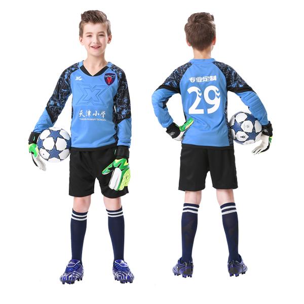 Football goalkeeper uniform Children's anti-collision goalkeeper suit Customized set boys' thickened primary school jersey