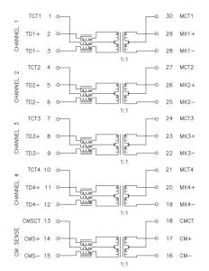 HX7137NL 10G BASE-T Single Port 30PIN Lan TRANSFORMER Modules