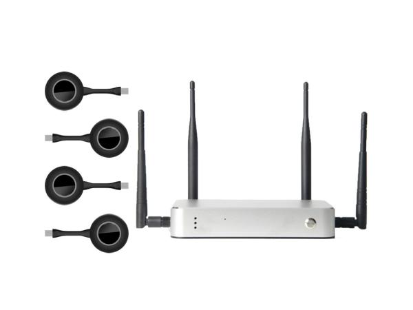 Quality 300Mbps Meeting Room Wireless Presentation System 4 Transmitter With 1 Receiver Box for sale