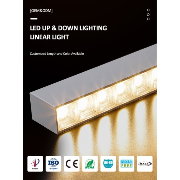 LED Linear Pendant Light installation in commercial space